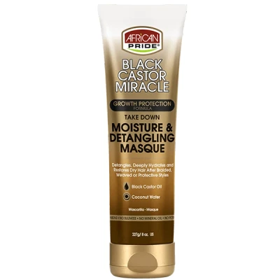Afbeelding van African Pride Black Castor Miracle Take Down Moisture &amp; Detangling Masque 227gr