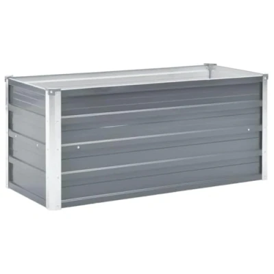Afbeelding van Plantenbak verhoogd 100x40x45 cm gegalvaniseerd staal grijs