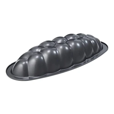 Afbeelding van patisse 10500 gevlochten taartvorm of brioche royale vorm gecoat staal, antracietgrijs, 35 x 13 6 cm