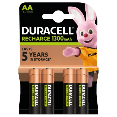 Afbeelding van Duracell oplaadbare batterijen Recharge Plus AA, blister van 4 stuks