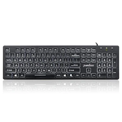 Afbeelding van Perixx PERIBOARD 317 USB bedraad verlicht toetsenbord witte led achtergrondverlichting Amerikaanse lay out