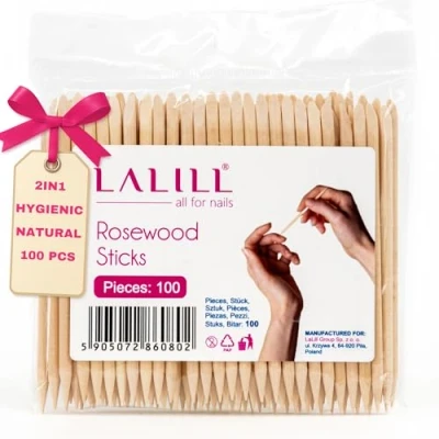 Image de LALILL Bâtonnets en Bois 100 Pièces Pousse Cuticules Orange pour Manucure, Pédicure Manucure soin des Tatouage, Sourcils, Beauté, Maquillage, Ongles