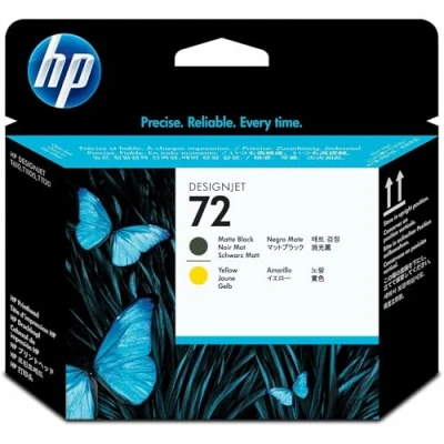 Afbeelding van HP Printkop C9384A 72 geel mat zwart