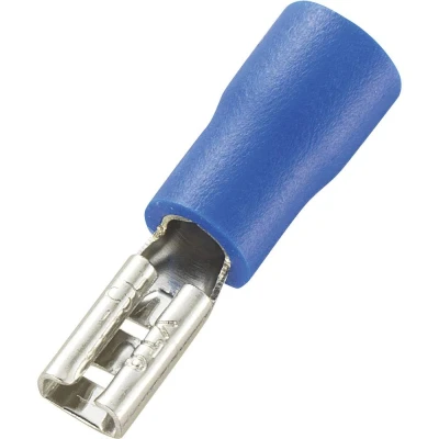 Afbeelding van TRU COMPONENTS 737443 Platte stekker (female) Insteekbreedte: 2.8 mm Insteekdikte: 0.8 180 Deels geïsoleerd Blauw 100 stuk(s)