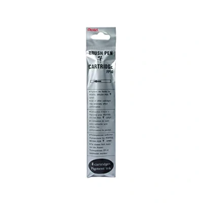 Afbeelding van Inktpatroon Pentel tbv pocketbrush FP10 zwart set à 4 stuks