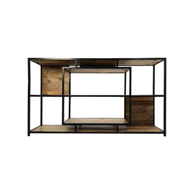 Afbeelding van Levels open vakkenkast 150x35x90 cm mangohout naturel/zwart