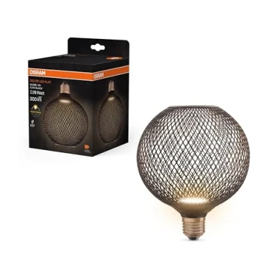 Afbeelding van OSRAM DECOR LED platte lamp in een metalen behuizing van mat kunststof zwart met 125 mm warm wit (2700 K), 3,5 W / 300 lm en E27 fitting, is niet dimbaar biedt elegante verlichting.
