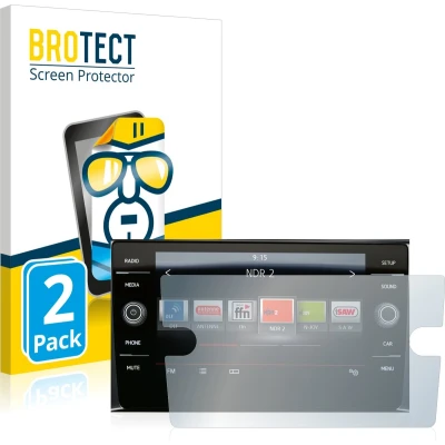 Afbeelding van BROTECT Screenprotector voor Volkswagen Golf 7 2018 Composition Media 8&quot; Folie Beschermfolie transparant (2 Stuks)