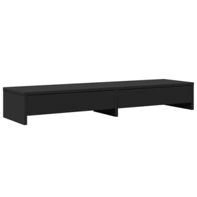 Afbeelding van vidaXL Monitorstandaard met lades 100x27x15 cm bewerkt hout zwart