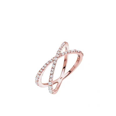 Afbeelding van Elli Cross Basic Ring, Dames, Maat: 54, Roségoldfarben