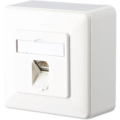 Afbeelding van Metz Connect 130C371002 I Netwerkdoos Inbouw (in muur) Inzet met centraalstuk en frame CAT 6A 1 poort Zuiver wit
