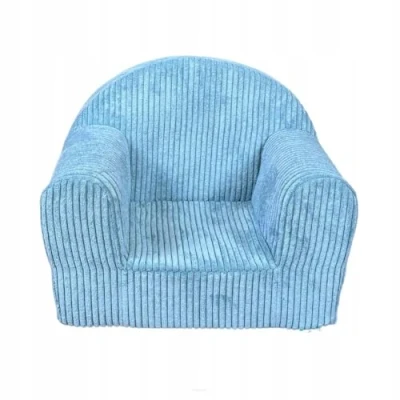 Afbeelding van FORTSLINE mini stoel voor kinderen vanaf 1 jaar, 40 x 33 39 cm, kinderstoel, corduroy, Oeko Tex gecertificeerd, vele kleuren, turquoise