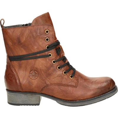 Afbeelding van Rieker Veterboots, Dames, Maat: 38, Cognac Hoogwaardig imitatieleer