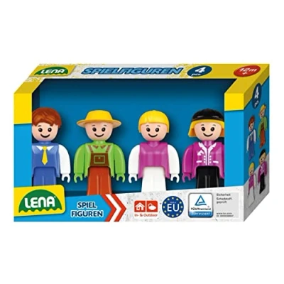 Afbeelding van Lena 04491 Speelfigurenset met 4 volledig beweegbare figuren, actiefiguren accessoireset TRUXX² Fietsserie, voor drinken en buiten, kinderen vanaf 12 maanden
