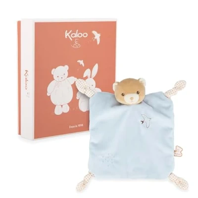 Afbeelding van Kaloo pluche konijn blauw 24 cm Zacht en plat voor baby&#039;s Zeer zachte flanellen vacht met klemfunctie Knuffel educatieve metgezel vanaf de geboorte