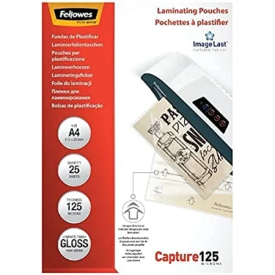 Afbeelding van Fellowes 5396301 lamineerfolie, 125 micron, A4, 25 stuks, transparant
