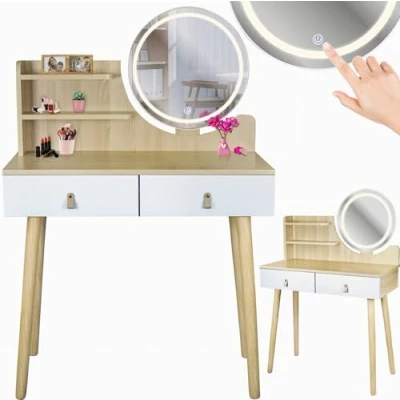 Afbeelding van Kaptafel met LED spiegel, cosmetisch, Scandinavisch, SCANDI