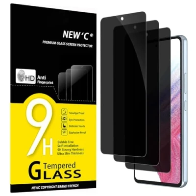 Afbeelding van NEW&#039;C 3 stuks, gehard glas tegen spionage voor Samsung Galaxy A53 5G displaybeschermfolie effectief krassen zonder luchtbellen extreem robuust hardheid 9H