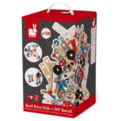 Afbeelding van Janod 100 houten onderdelen bricokids