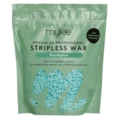 Afbeelding van Mylee Advanced Striploze Wax 500g Eucalyptus Geur Harde Waxsparels voor Ontharing Gezicht, Lichaam, Bikini en Intiem Ontharen Geschikt Dames Heren