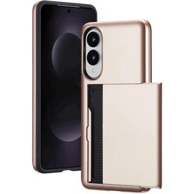 Afbeelding van imoshion Backcover met pasjeshouder voor de Samsung Galaxy S25 Edge Rosé Goud