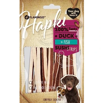 Afbeelding van Hondensnack Hapki Duck &amp; Fish Sushi 85 gr