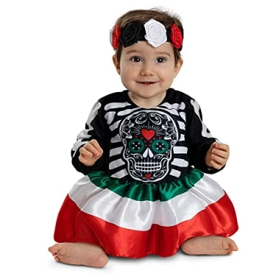 Afbeelding van FUNIDELIA Catrina kostuum voor baby Maat: 69 80 cm Zwart