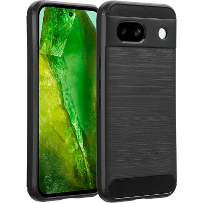 Afbeelding van imoshion Hoesje Geschikt voor Google Pixel 8a Siliconen Brushed Backcover Zwart