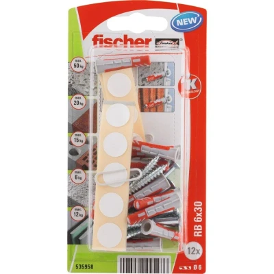 Afbeelding van Fischer duopower 6x30 plankbevestiging inclusief schroeven en stickers