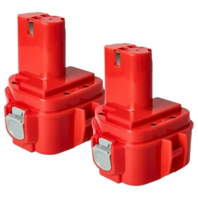 Afbeelding van vhbw 2 x reservebatterij voor Makita 1220, 1222, 1233, 1234, 1235, 1235F, 1250, 192536 4, 192597 4 elektrisch gereedschap (1500 mAh NiMH 12 V)