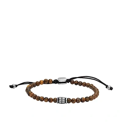 Afbeelding van Fossil heren Armband met kralen JF04413040 in de kleur Bruin