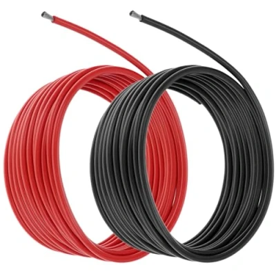 Afbeelding van QWORK® Elektronische siliconendraad 10 AWG 5,3 mm² 2,5 m zwart en rood siliconen draad gauge flexibele zachte voor auto&#039;s lage impedantie 1050 strengen vertinde draden