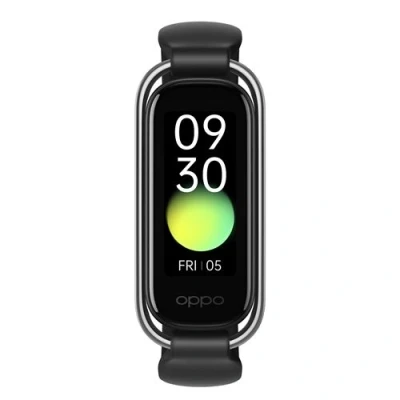 Afbeelding van OPPO Band Style Tracker Smartwatch met 1,1 inch AMOLED kleurendisplay, 5 ATM magnetisch opladen, waterdicht 50 m, fitnesstappenteller, 2 hartslagarmbanden, Italiaanse versie, zwart