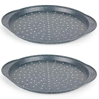 Afbeelding van Russell Hobbs® COMBO 5447 Nightfall Stone pizza pannenset, 37 cm, anti aanbaklaag, marmer, blauw