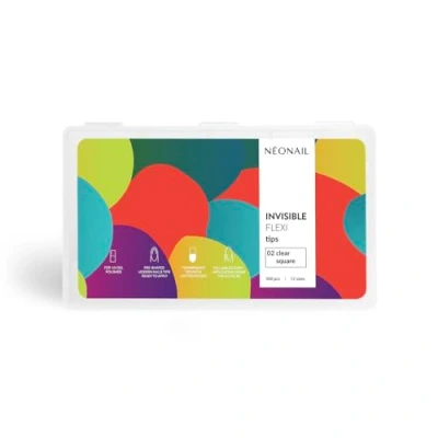 Afbeelding van NEONAIL Kunstnagels, elastisch, onzichtbaar, Flexi Tips 02 Clear Square 300 stuks