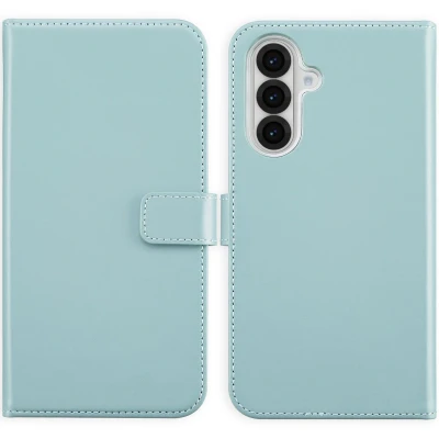 Afbeelding van Selencia Hoesje Geschikt voor Samsung Galaxy A56 Met Pasjeshouder Echt Lederen Bookcase Lichtblauw