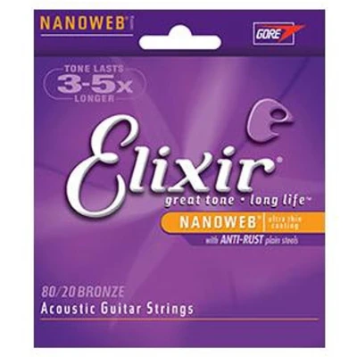 Afbeelding van Snarenset Akoestische gitaar Elixer Nanoweb Custom Light 11 52