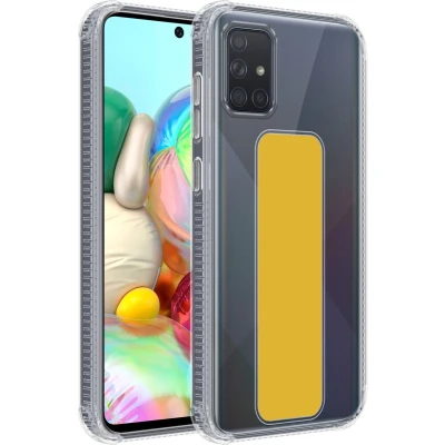 Afbeelding van Cadorabo Hoesje geschikt voor Samsung Galaxy A51 4G / M40s in GEEL Beschermhoes gemaakt van flexibel TPU silicone Cover Case met houder en standfunctie