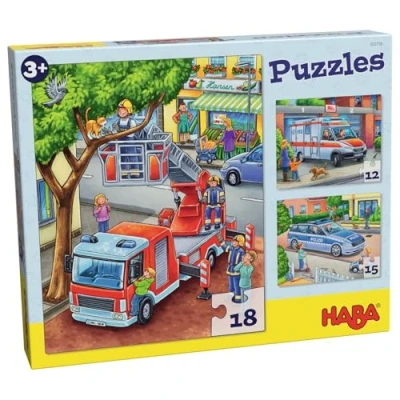 Afbeelding van HABA Puzzles Polizei Feuerwehr &amp; CO. Puzzel voor kinderen, Maat: One Size, Multi coloured