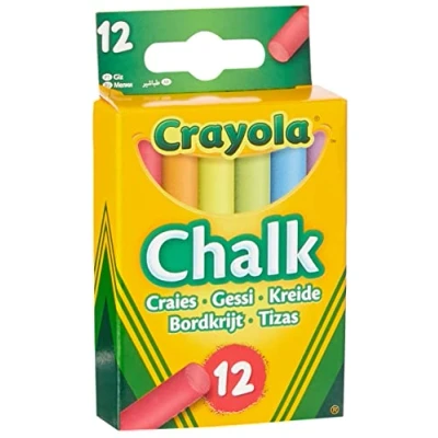 Afbeelding van Crayola Krijt 12 Stuks Bordkrijt 6 Primaire Kleuren Anti Stof Formule