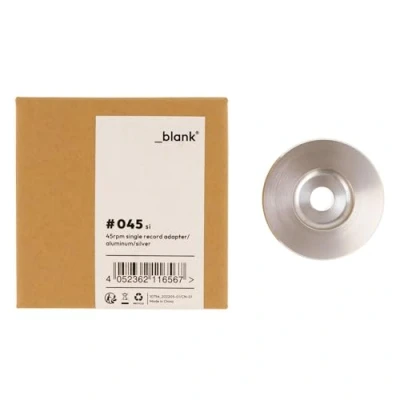 Afbeelding van _blank #045si Enkele adapter 45 rpm Puck voor vinylplaten 7 inch aluminium 3,5 cm diameter zilver