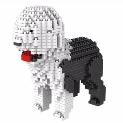 Afbeelding van Engelse herdershond of Bobtail (English Shepherd). Figuur te assembleren met nanoblokken. 950 stuks.