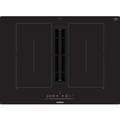 Afbeelding van Siemens Kookplaat Iq500 Inductie geïntegreerde Ventilatie 70 Cm, Combiinduction, 4 Zones, Boost, Timer, Mono Touchslider, Bldc tech, 500/622m3/h, 68db