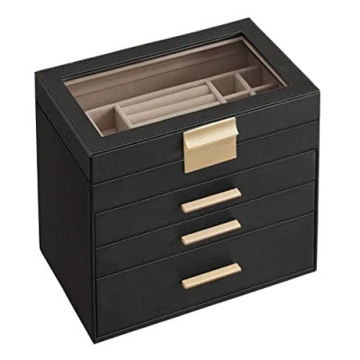 Afbeelding van Schmuckbox mit Spiegel und 3 Schubladen