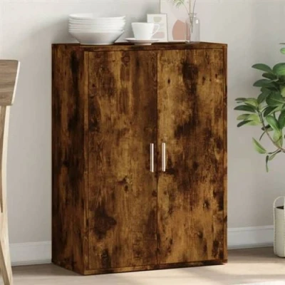 Afbeelding van Dressoir 60x31x84 cm bewerkt hout gerookt eikenkleurig