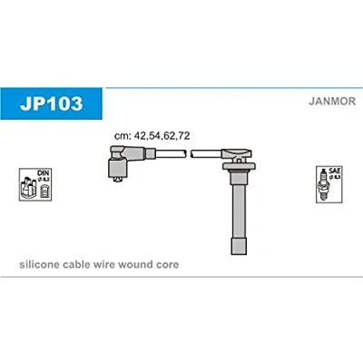 Afbeelding van JANMOR JP103 Bougiekabelset HONDA: CIVIC V Hatchback, PRELUDE 4, 6 Stufenheck