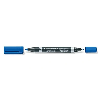 Afbeelding van Staedtler Lumocolor Duo 348, Permanent Marker, Blauw Marker