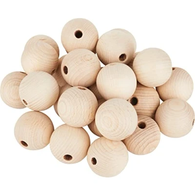 Afbeelding van Houten ballen geboord Ø 40 mm, 25 stuks