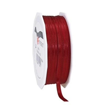 Image de C.E. Pattberg ruban en satin bordeaux pour emballage cadeau, 0,6 cm de large, décoration et travaux manuels, décoratif cadeaux, toutes les occasions