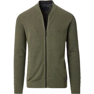 Afbeelding van Casa Moda Zip Vest Groen maat XXL Heren met Regular fit Pasvorm Katoen Suitable Herenkleding